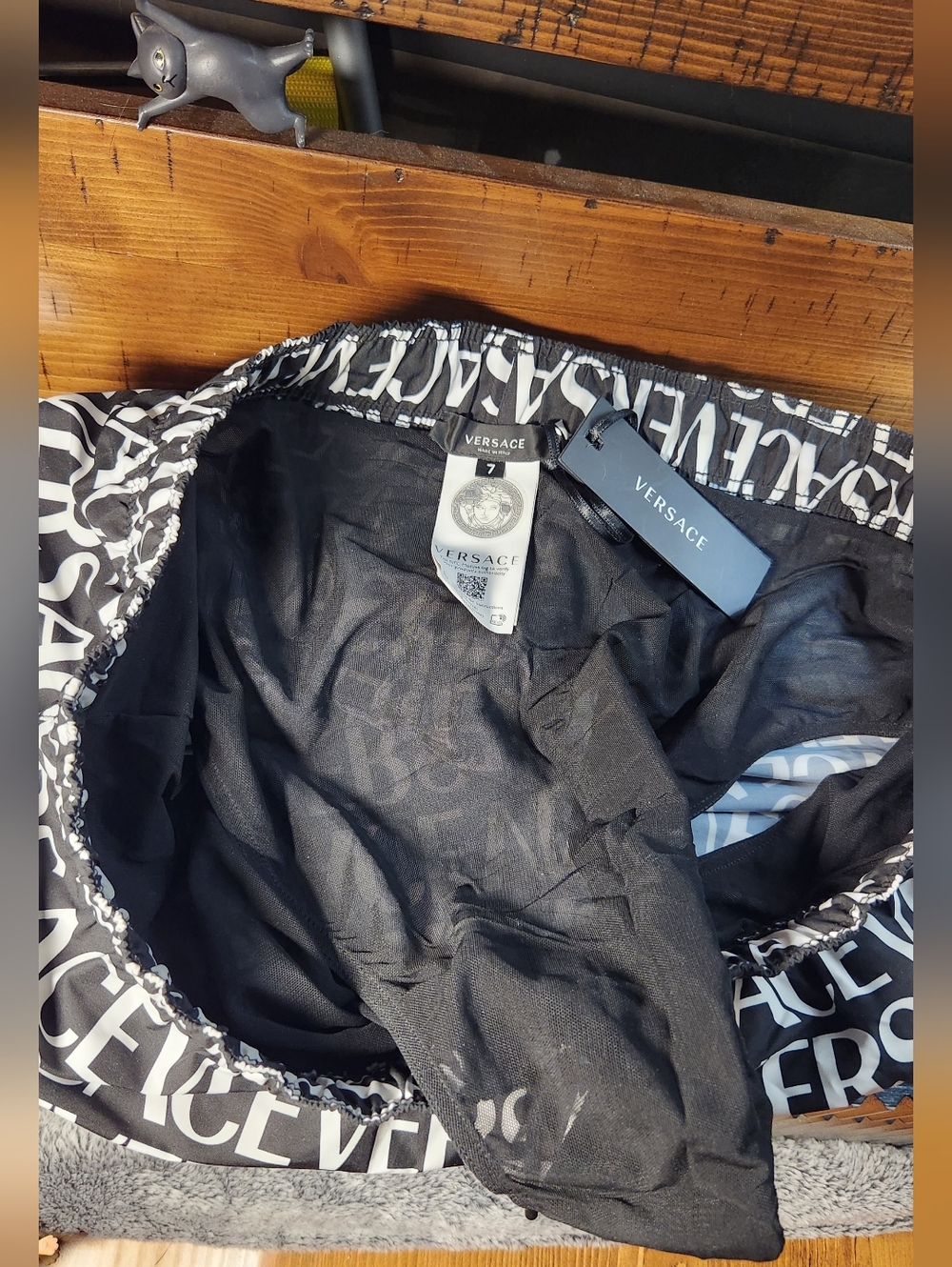 VERSACE All Over Logo Board Shorts - Picture 8 of 12